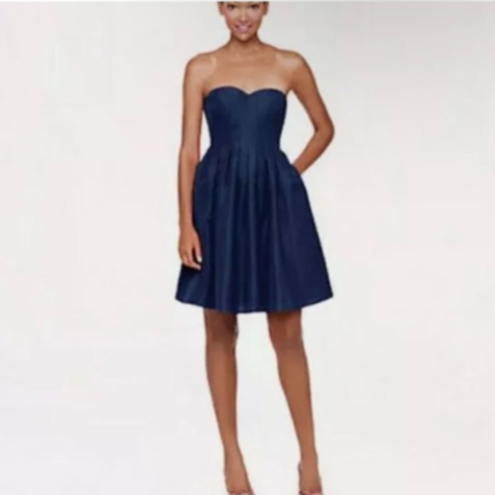 J. Crew Marlie Classic Fraille Dress in Navy 8